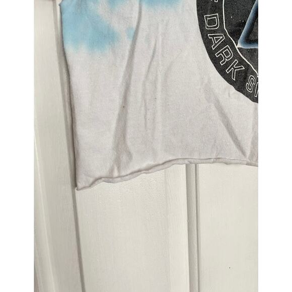 Pink Floyd Dark Side of the Moon Tie Dye Crop Top Raw Hem Size Large - GUC - Picture 3 of 7